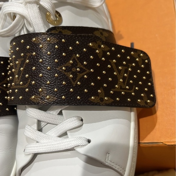 Louis Vuitton Frontrow Leather Trainers Monogram Sneakers 38.5 - Picture 6 of 11